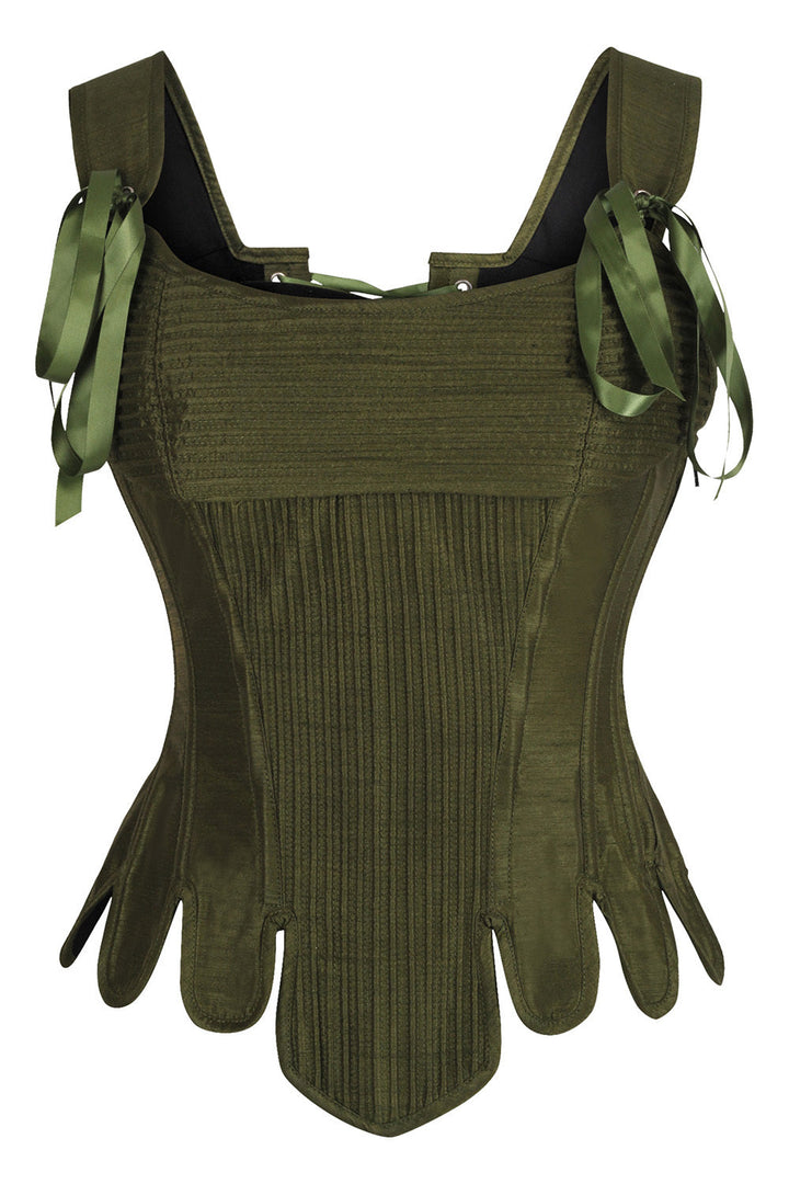 Kaelene Olive Green Victorian Overbust Corset