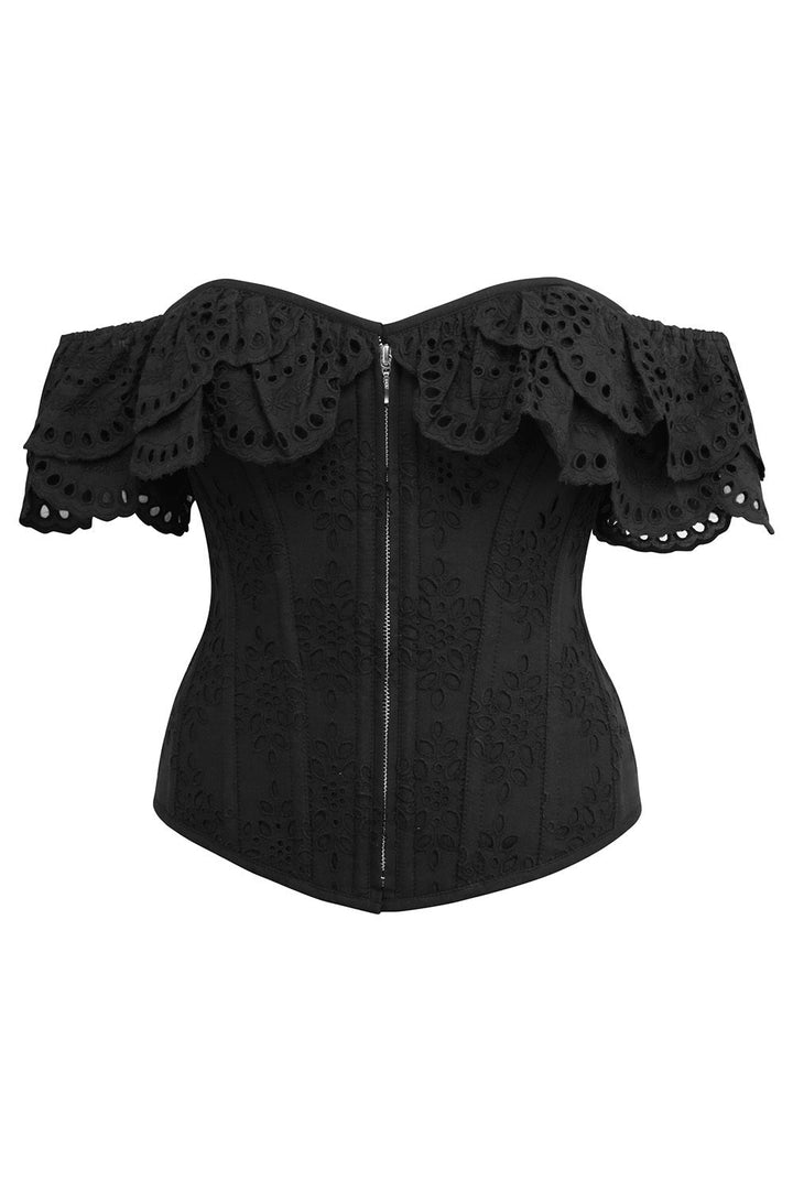 Midnight Black Sumiko Eyelet Overbust Corset