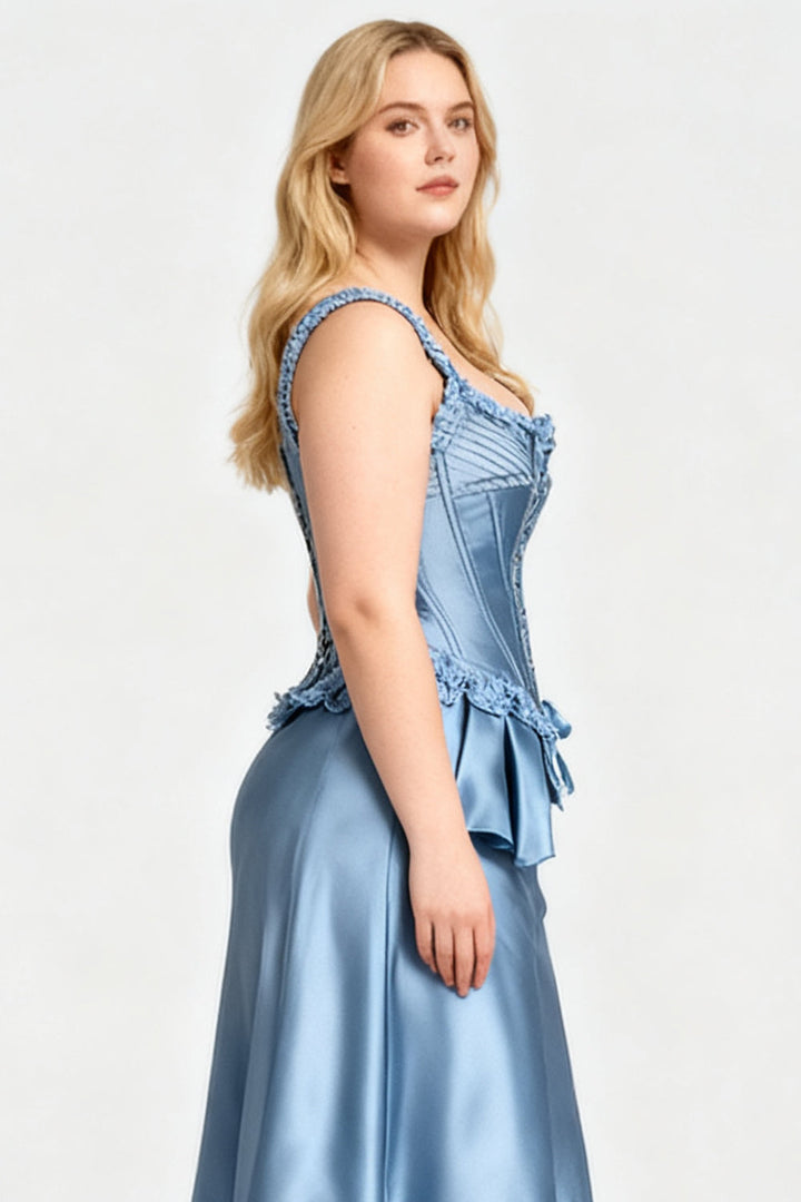 Powder Blue Terrin Overbust Corset Dress