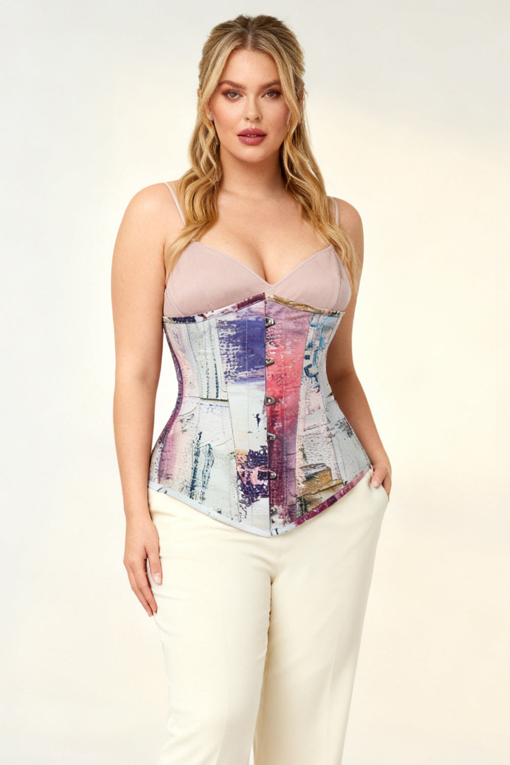 Abstract Painterly Underbust Corset