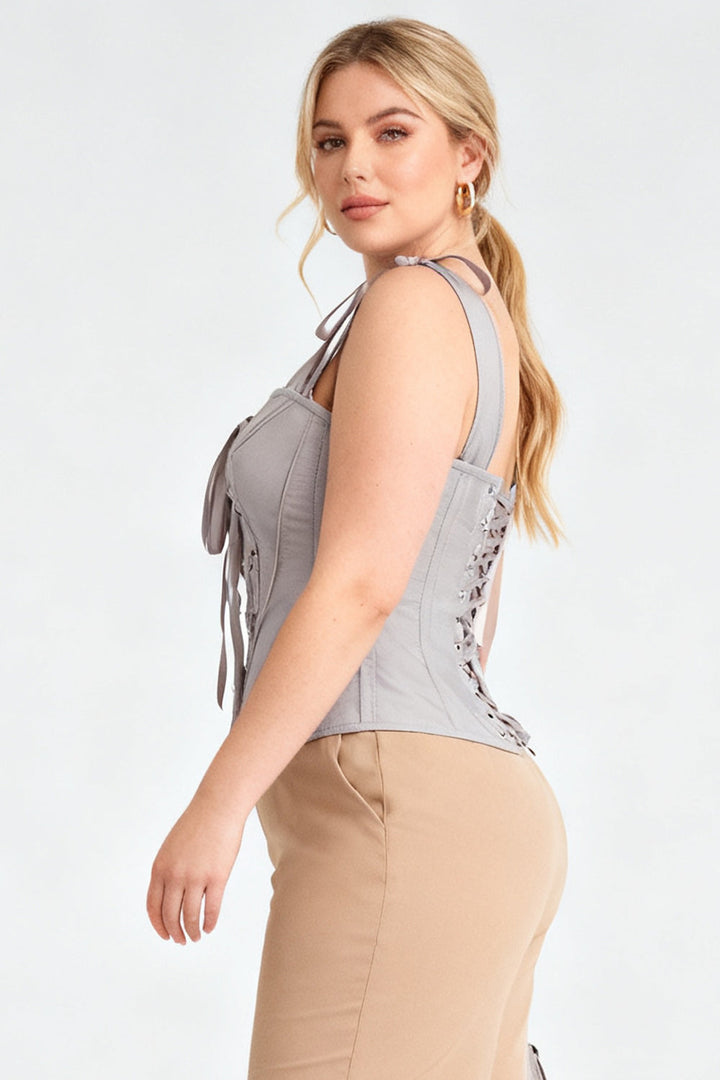 Dove Grey Shunelle Overbust Corset