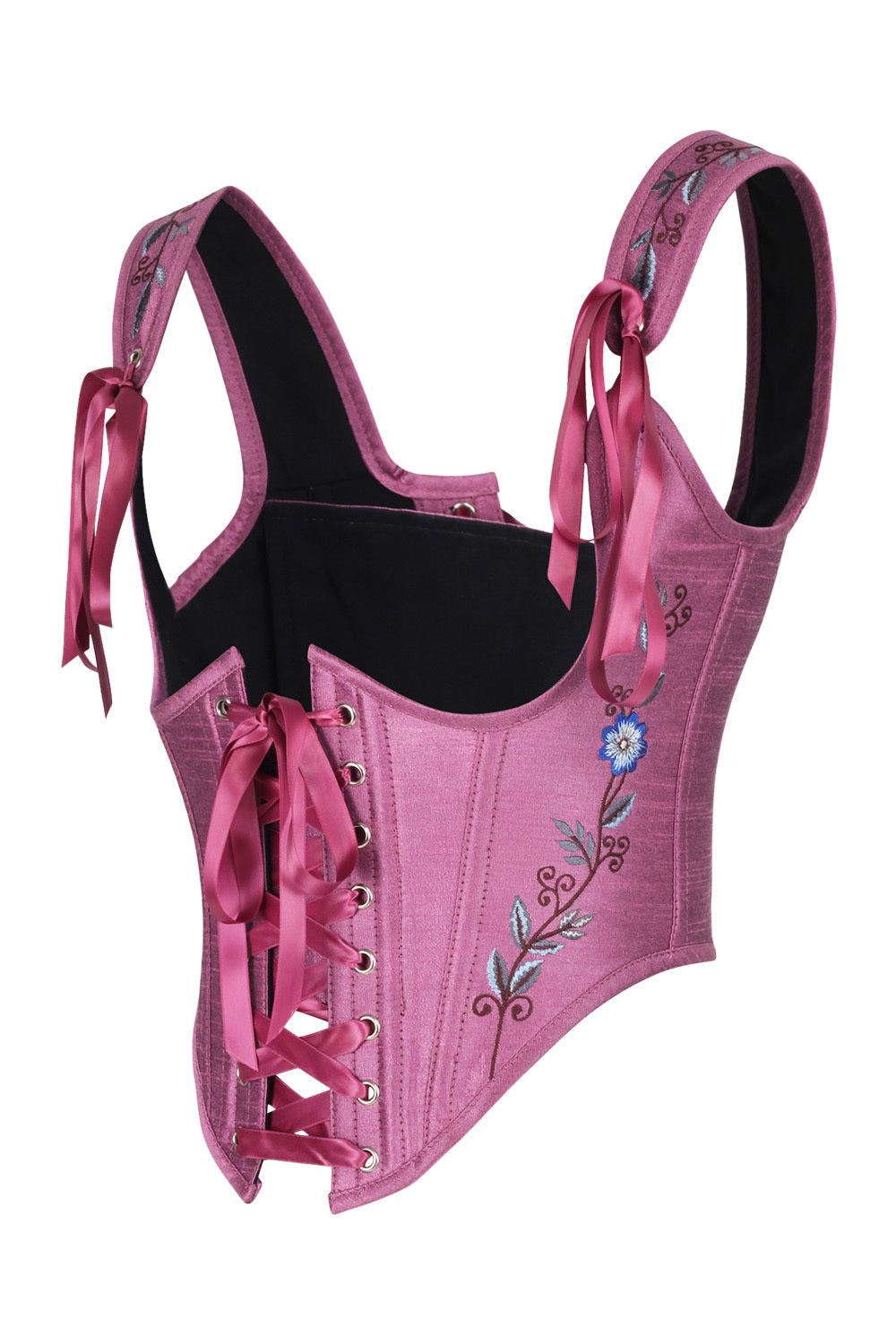 Mauve Diondra Embroidered Overbust Corset