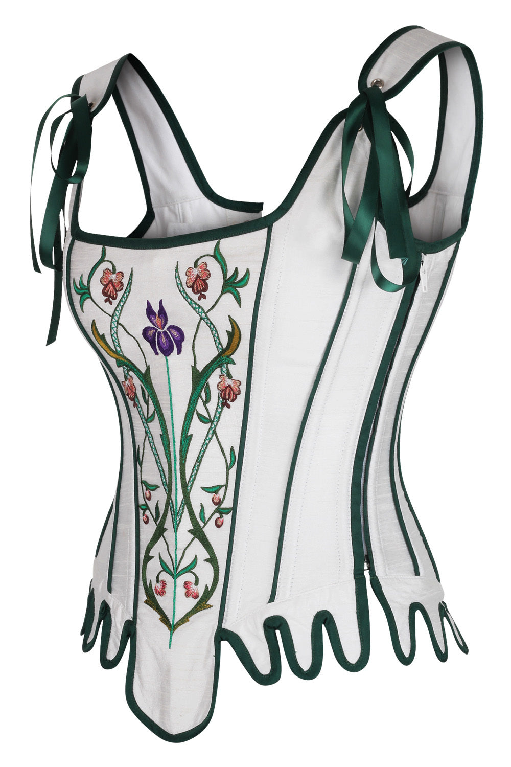 Emerald Vanesia Overbust Embroidery Corset