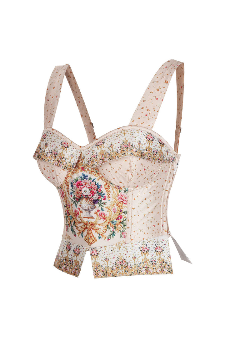 Ivory Floral Bayly Overbust Corset