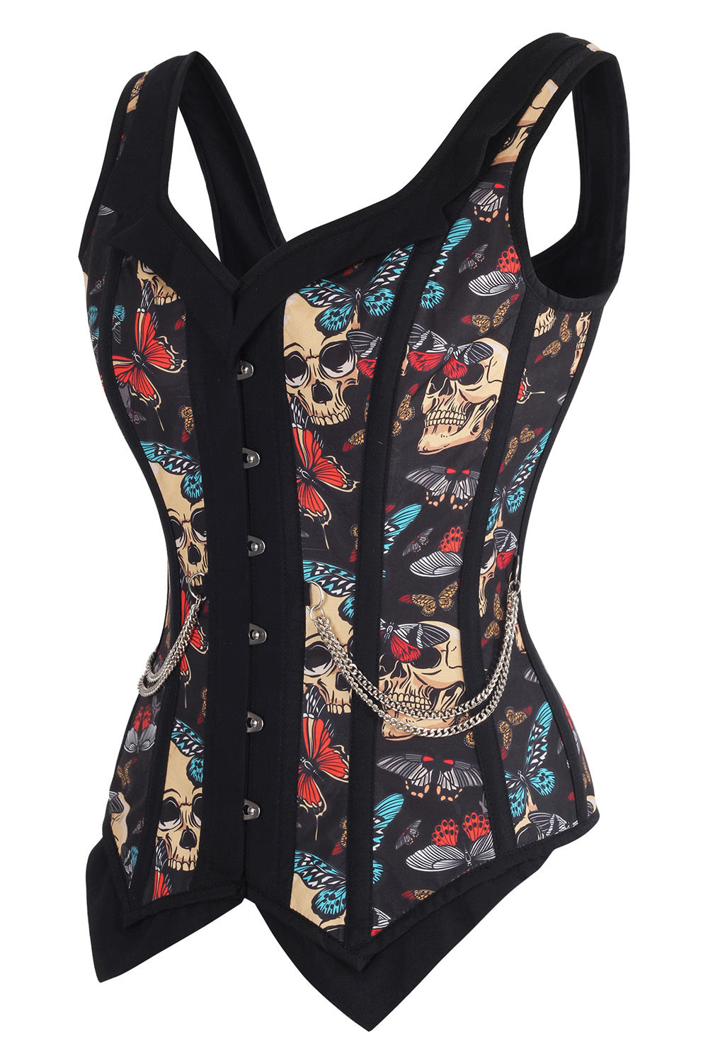 Black Skull &amp; Butterfly Laquisha Overbust Corset