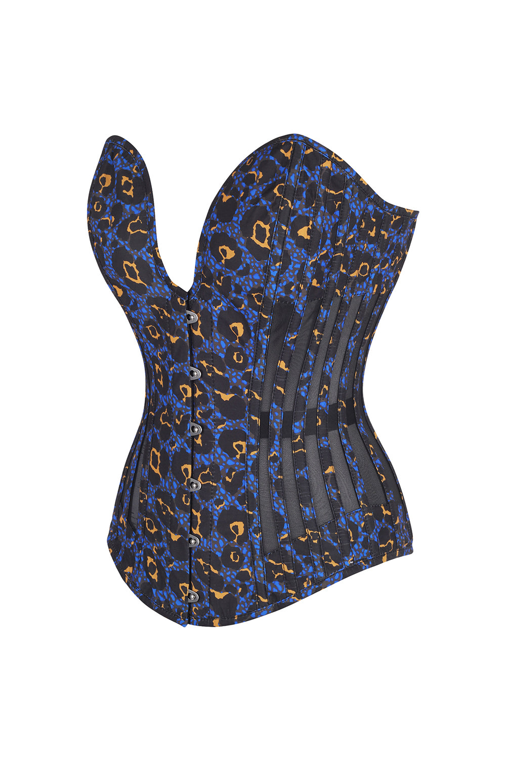 Midnight Blue Leopard Hiroko Overbust Corset