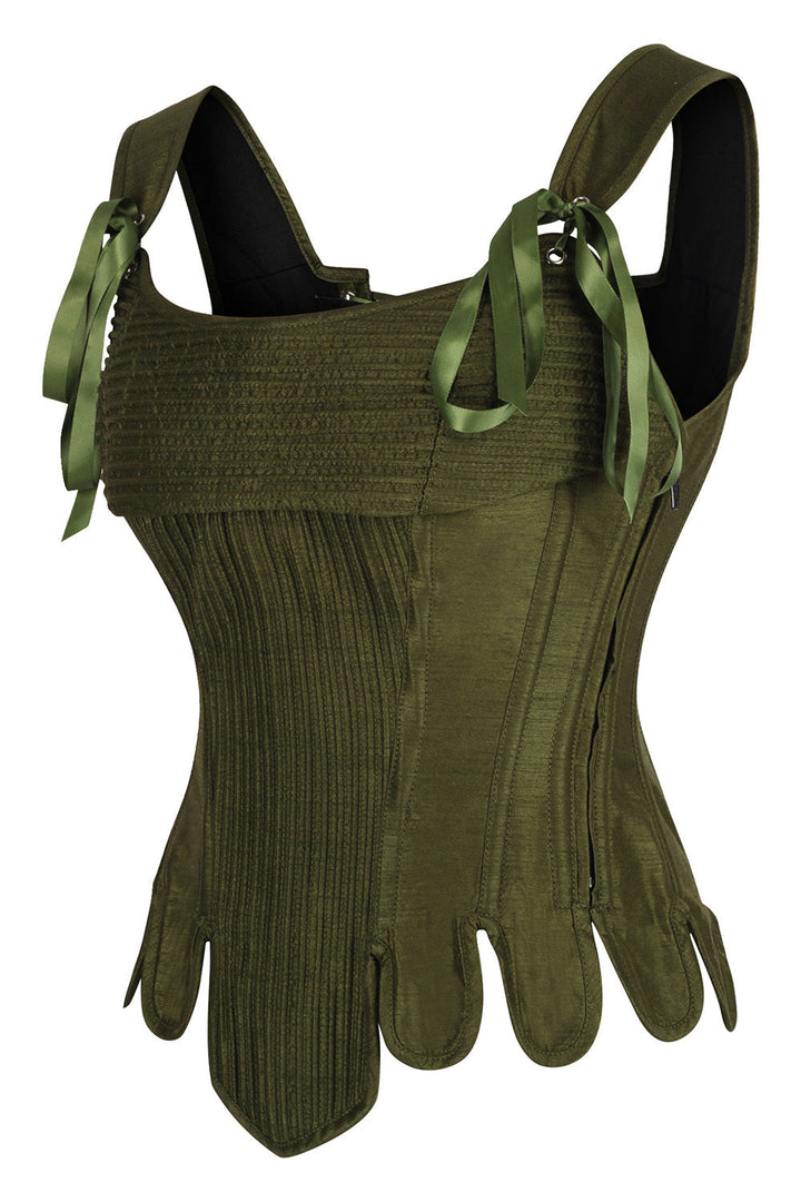 Kaelene Olive Green Victorian Overbust Corset