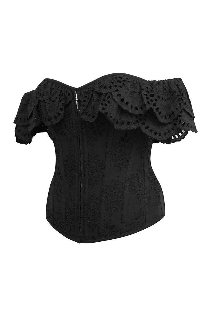 Midnight Black Sumiko Eyelet Overbust Corset