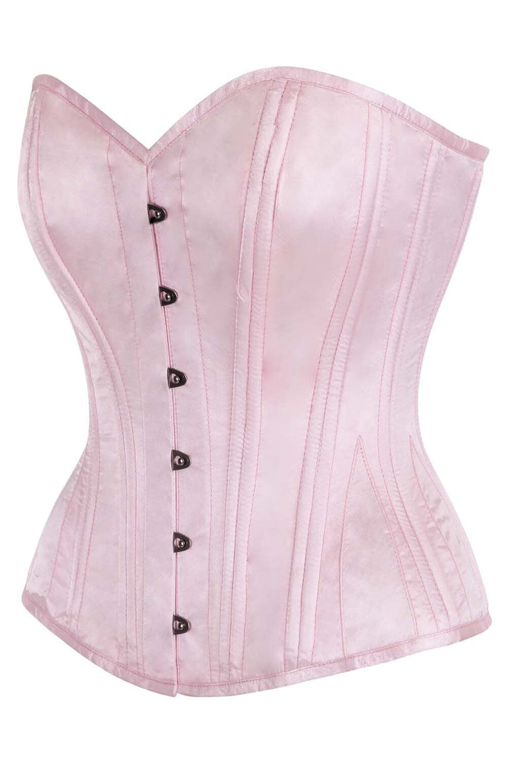Jewelyn Blush Pink Satin Overbust Corset