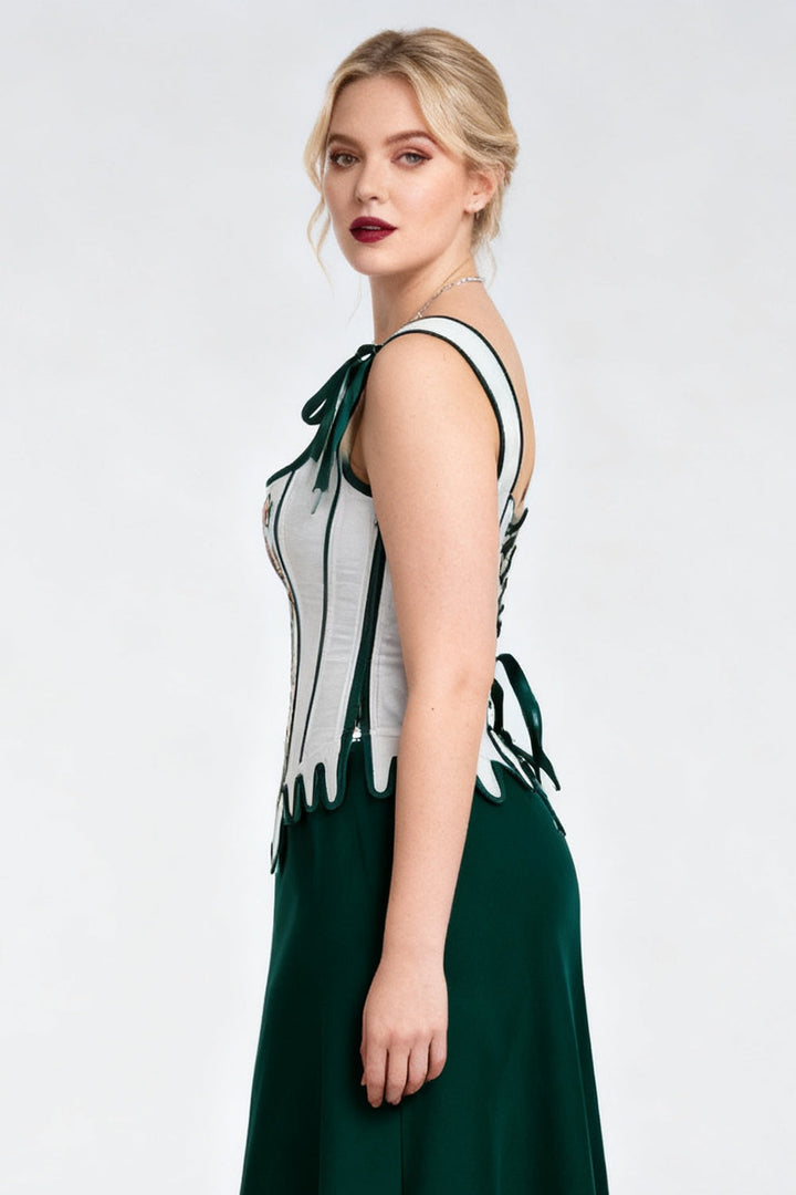Emerald Vanesia Overbust Embroidery Corset
