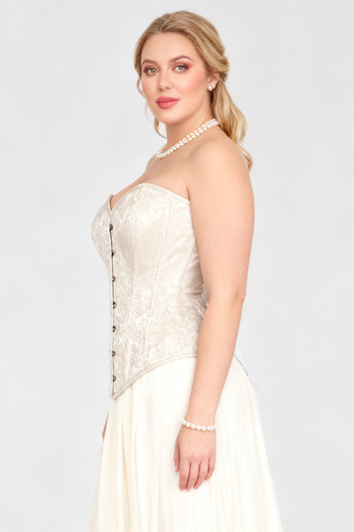 Ivory Cheray Waist Training Corset with Front Bust Opening