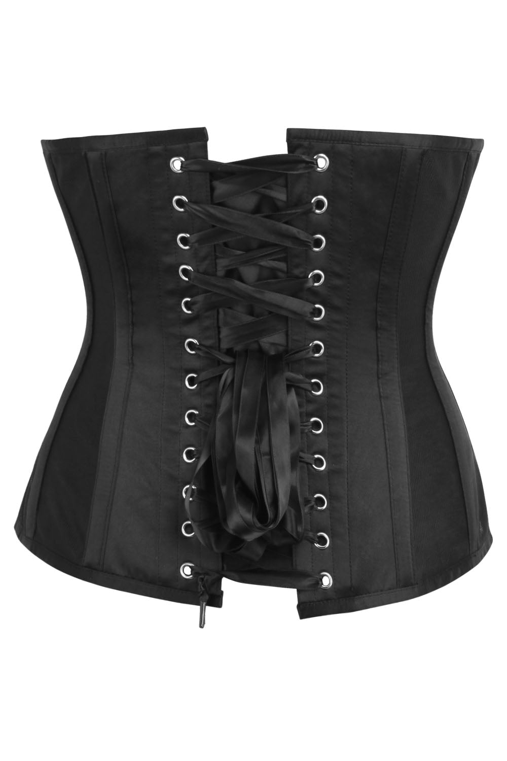 Jolissa Black Satin Longline Underbust Corset