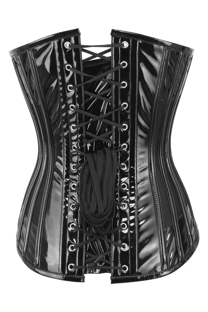 Midnight Black Hiroko Steel Boned Overbust Corset