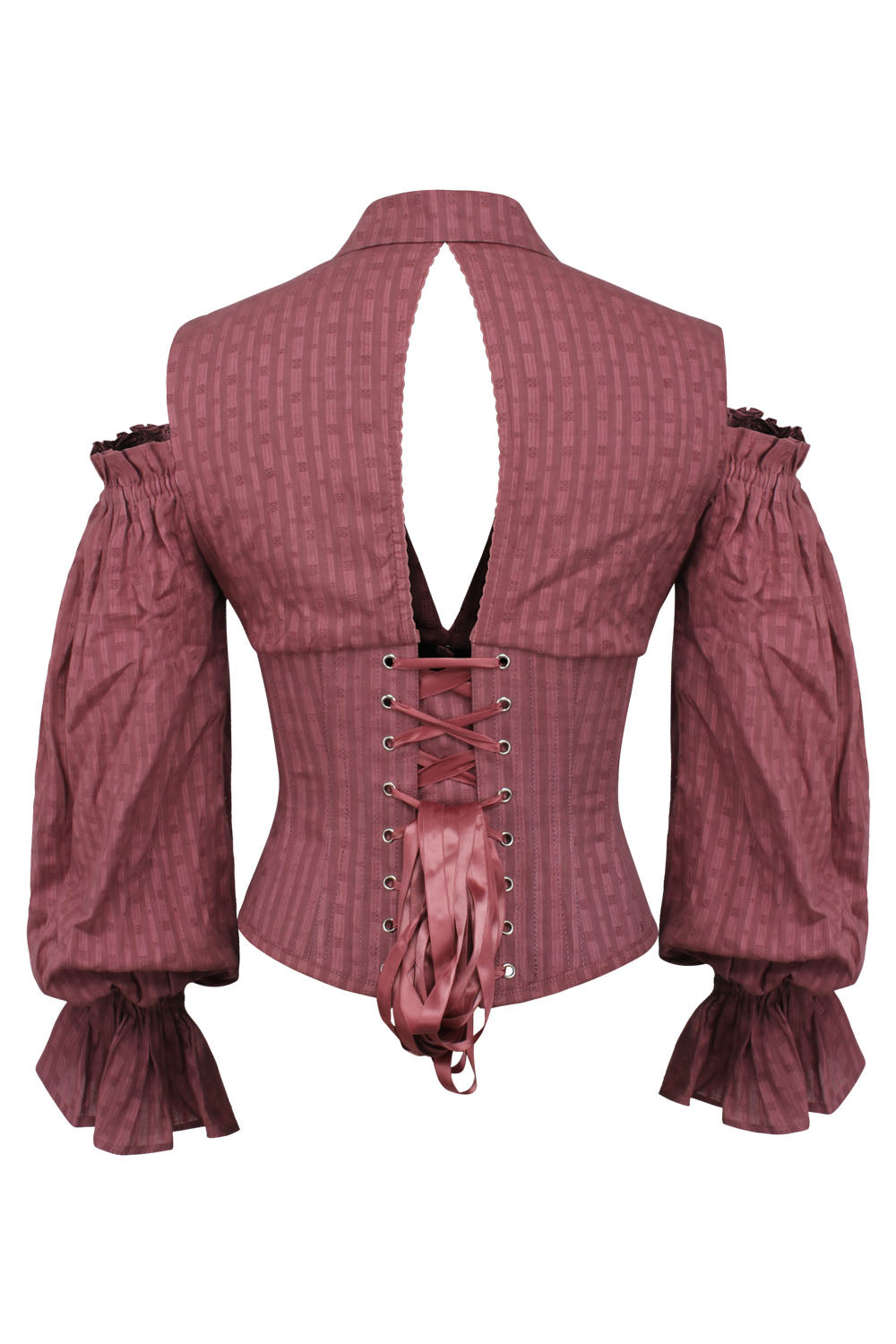 Dusty Rose Ivy Cold Shoulder Underbust Cotton Corset