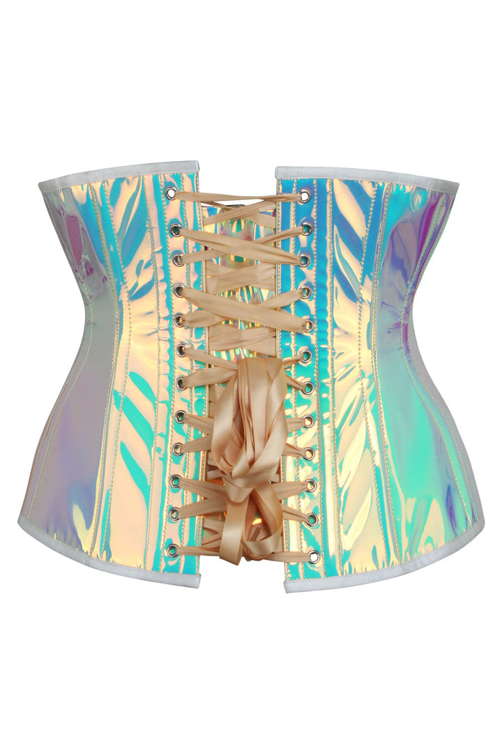 Rainbow Holographic Jolissa Underbust Corset