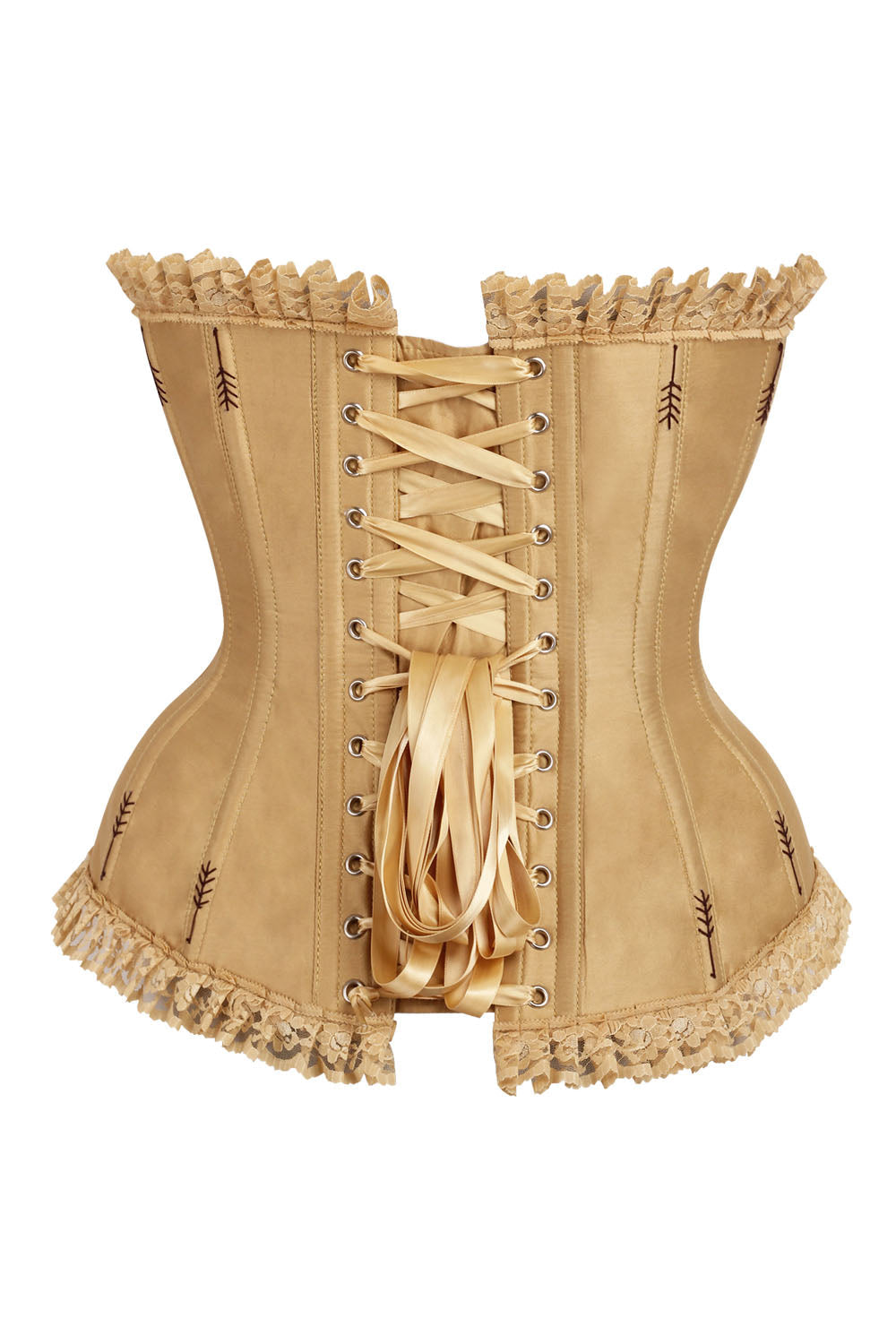 Golden Wheat Nickie Overbust Corset with Fringe Detailing