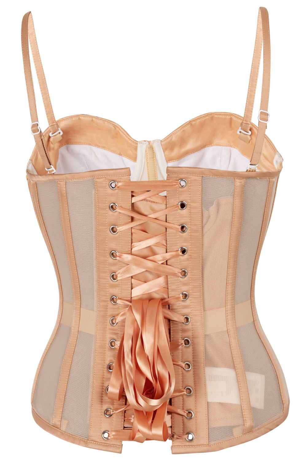 Kapricia Nude Mesh Overbust Corset — back view