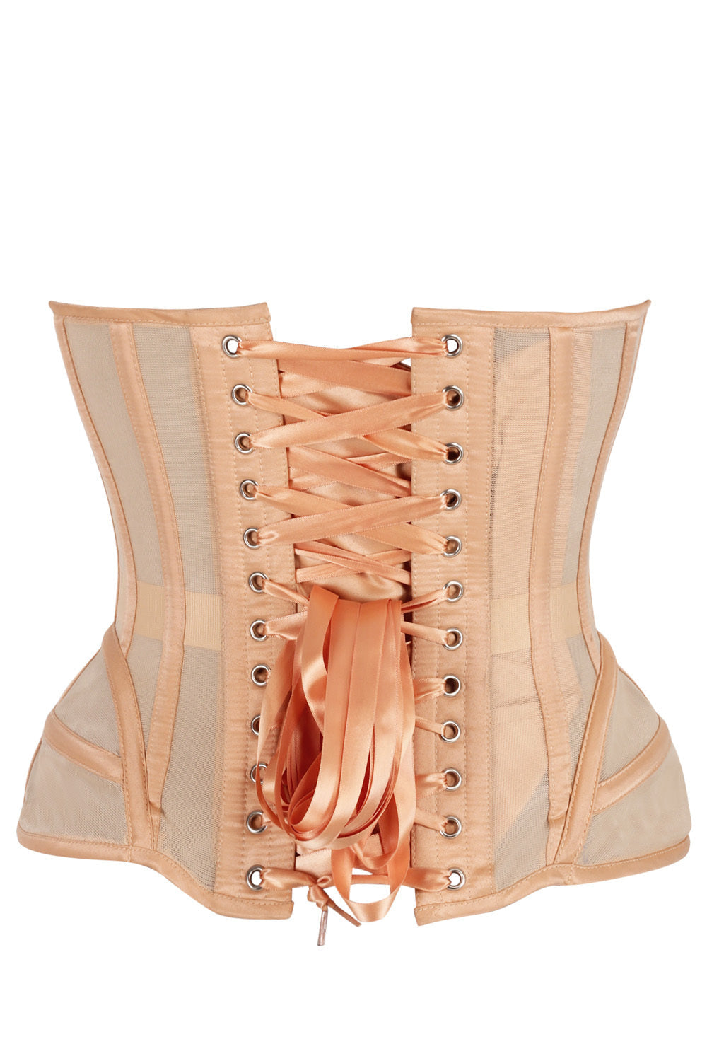 Myrella Nude Mesh Overbust Corset — back view