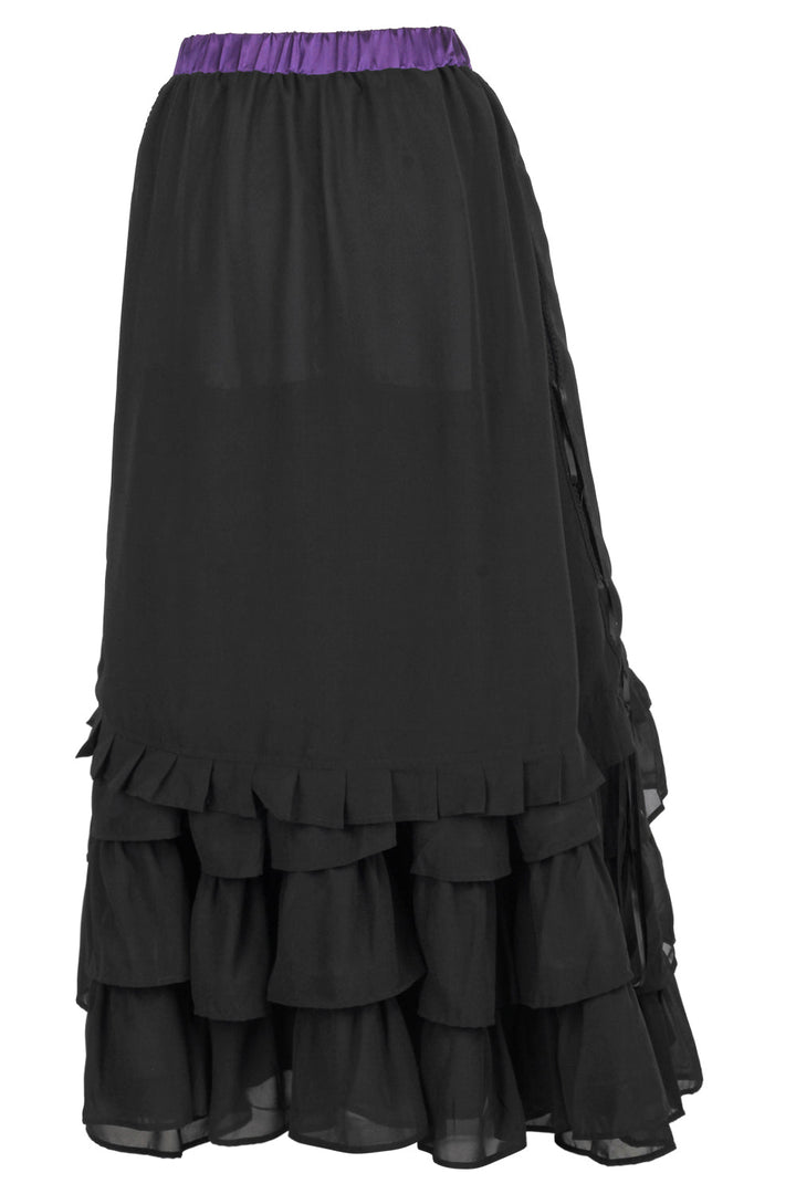 Black Georgette Akemi Victorian Layered Skirt