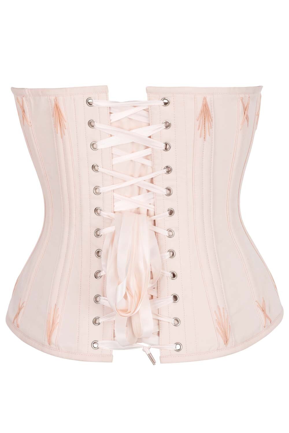 Mercia Peach Pink Cotton Waist Training Corset — back view