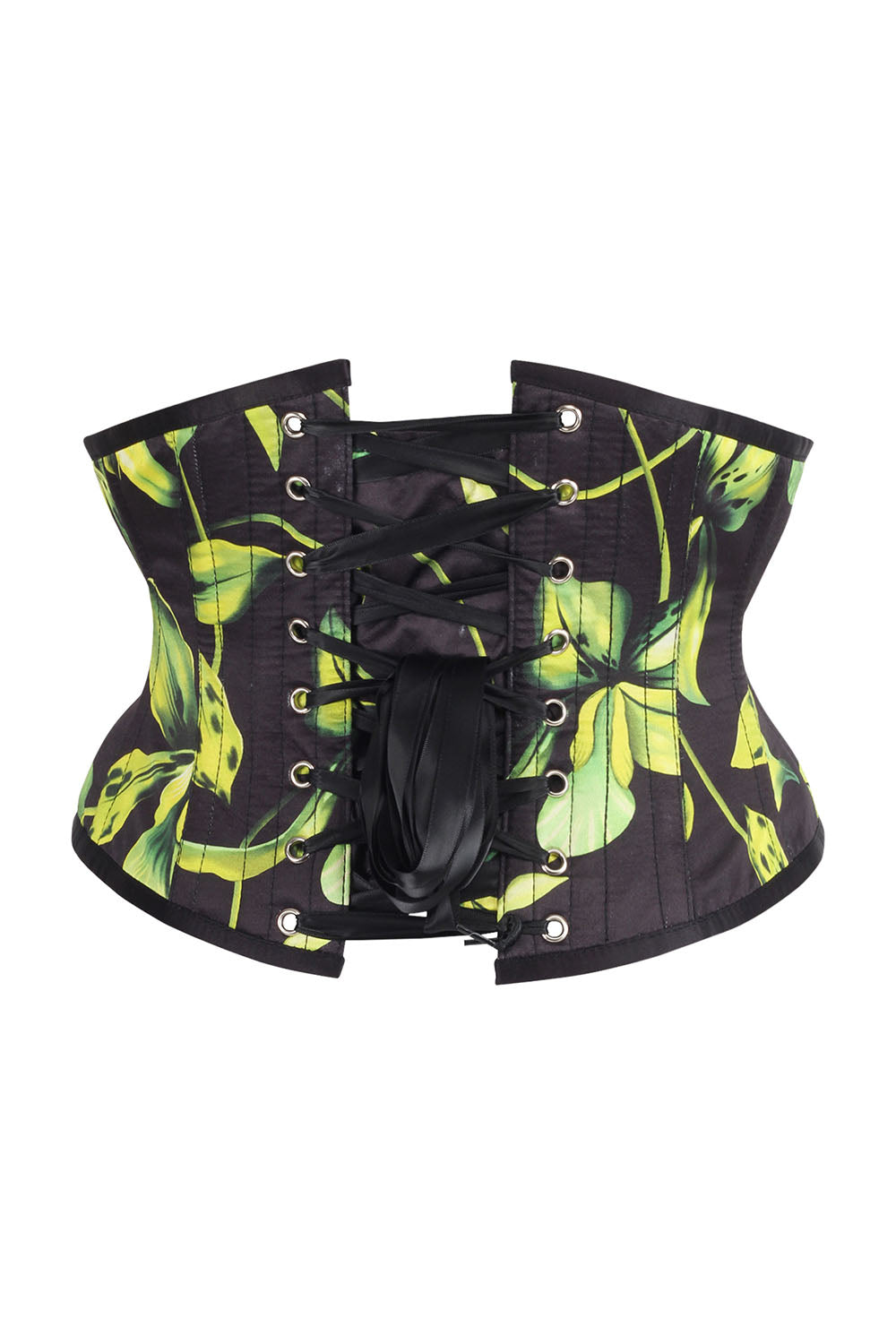 Midnight Black Delinda Botanical Underbust Corset