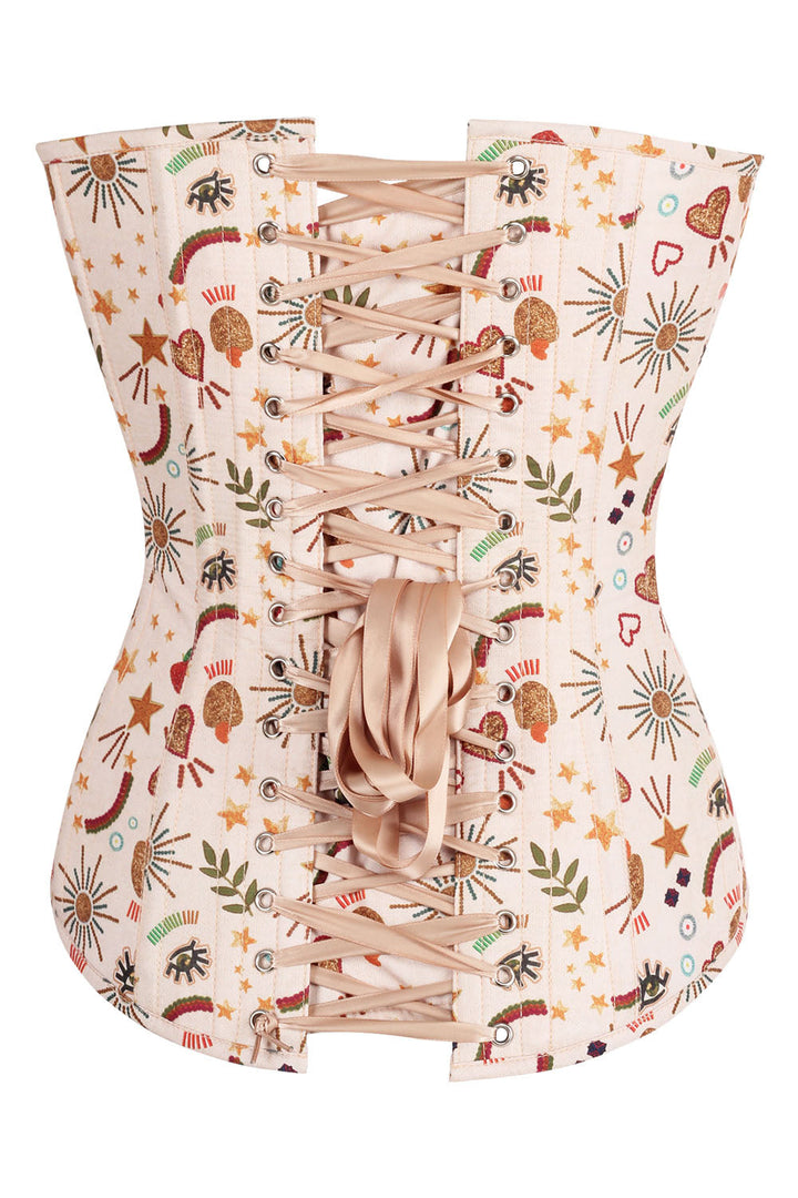 Beige Valerie Botanical Overbust Corset