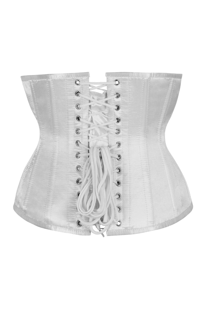 White Satin Dannee Underbust Steel Boned Corset