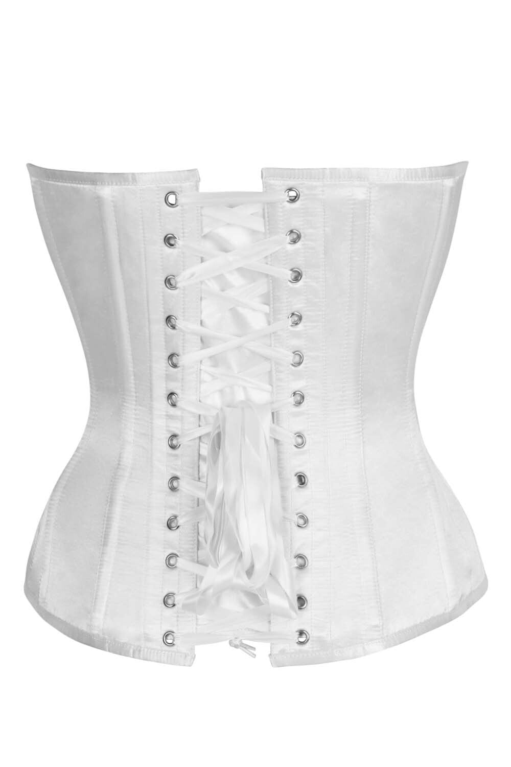 White Satin Jewelyn Overbust Corset