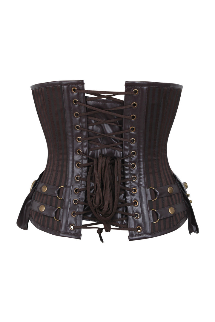 Brown Jodean Steampunk Underbust Corset with Holster