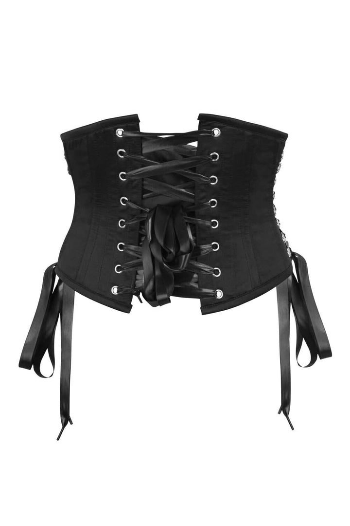 Midnight Black Delinda Underbust Steampunk Corset