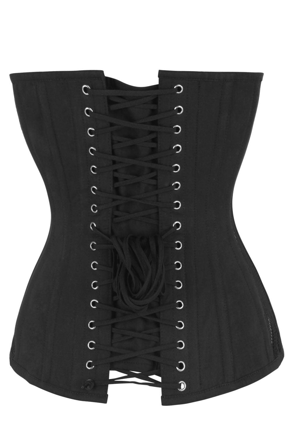 Midnight Black Jameka Honeycomb Mesh Overbust Corset