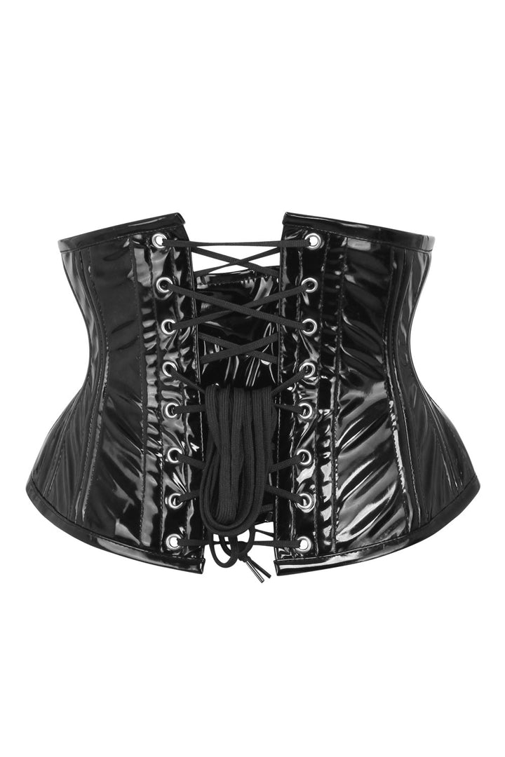 Brianna Midnight Black PVC Waist Training Corset