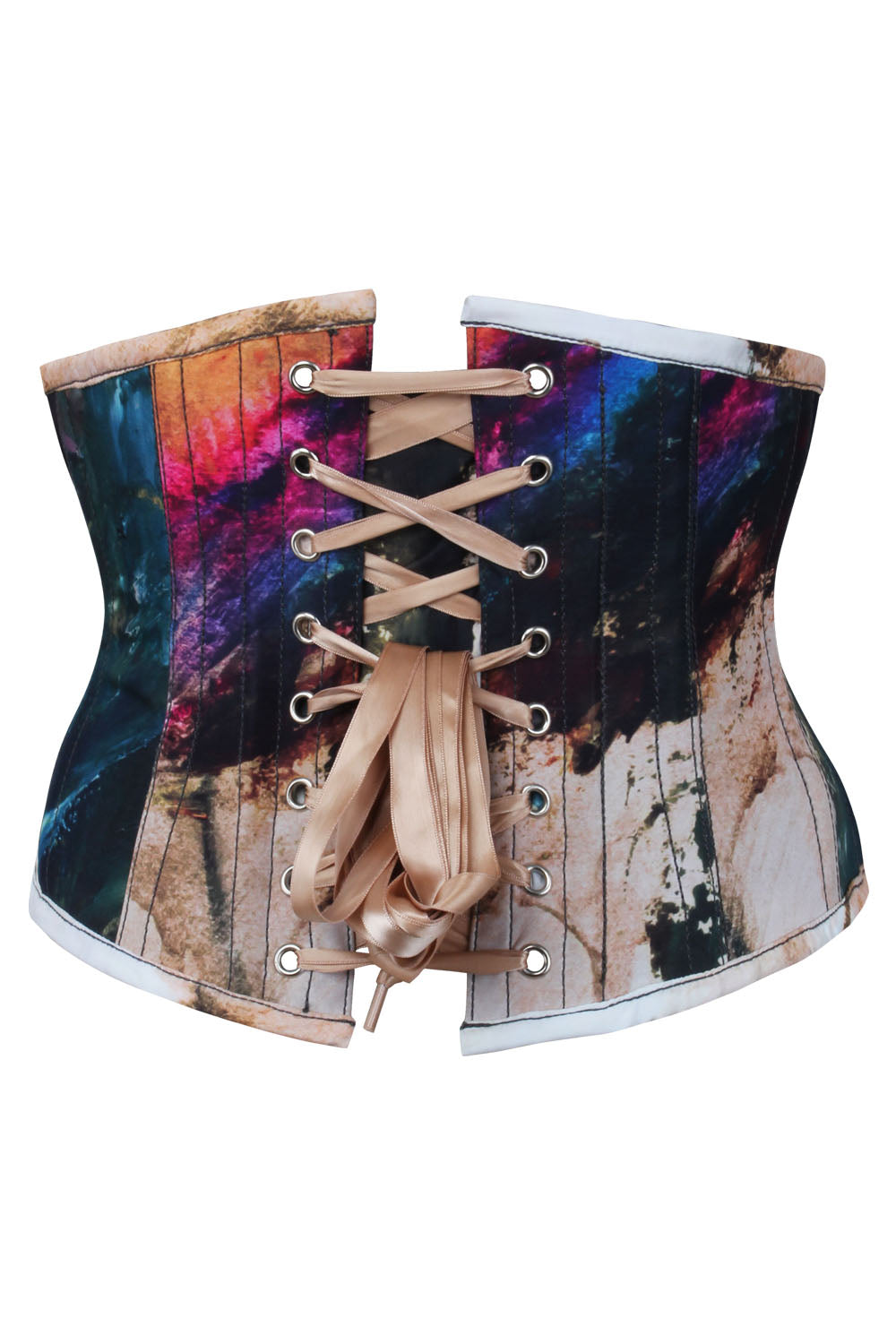 Cosmic Watercolor Abstract Underbust Corset