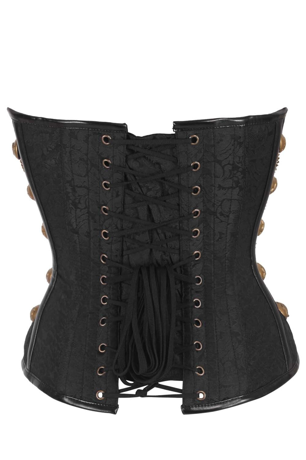 Jewelyn Black Steampunk Overbust Corset