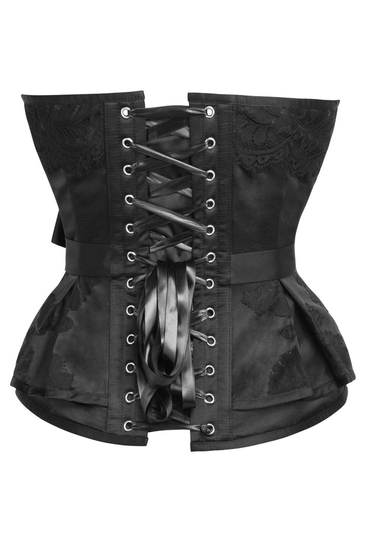 Midnight Black Darlina Overbust Corset with Lace Detailing