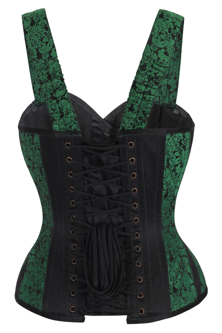 Emerald Green Gothic Corset with Shoulder Straps
