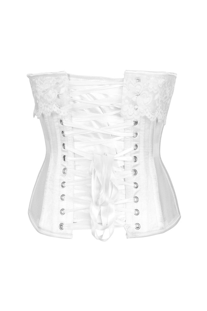 White Hetty Honeycomb Mesh Underbust Corset