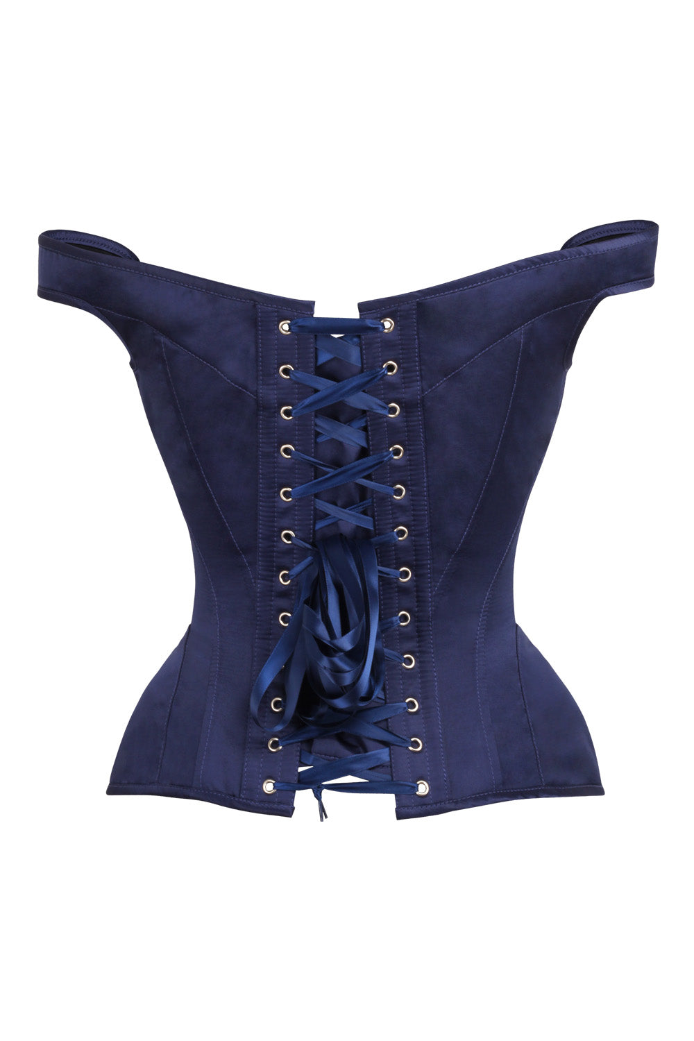 Navy Holliann Off-Shoulder Overbust Corset