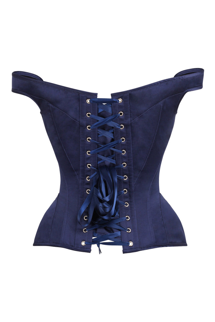 Navy Holliann Off-Shoulder Overbust Corset