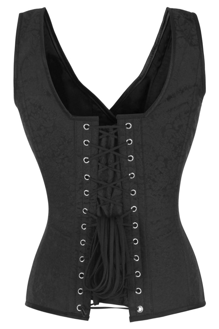 Midnight Black Lianna Brocade Overbust Corset