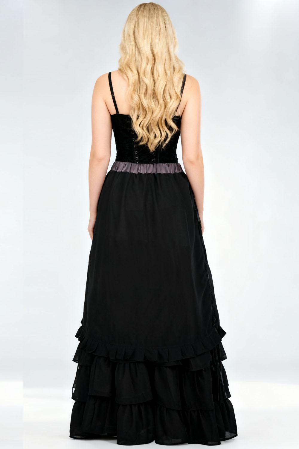Midnight Black Akemi Victorian Layered Skirt