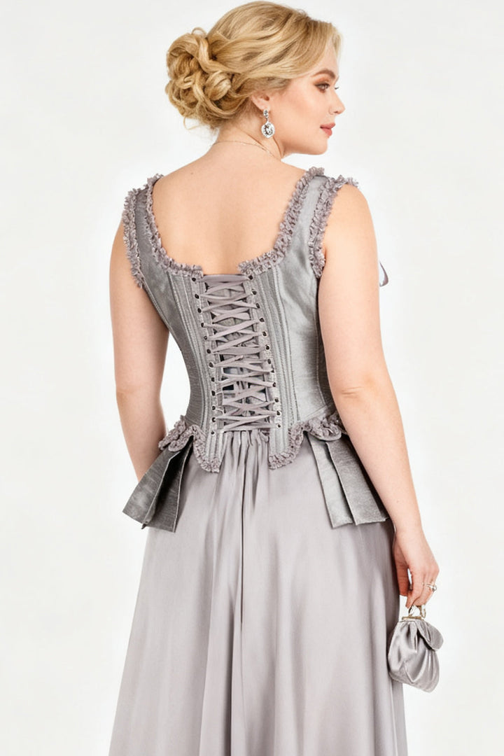 Silver Terrin Overbust Corset with Shoulder Straps