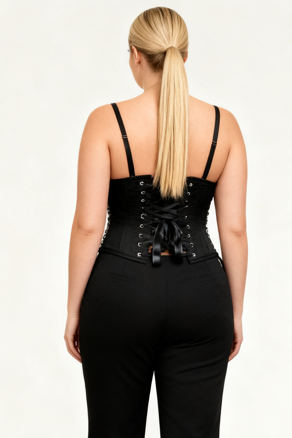 Midnight Black Delinda Underbust Steampunk Corset