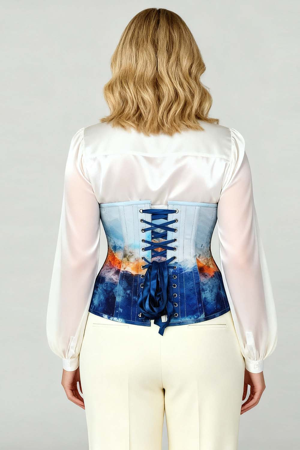 Celestial Watercolor Jolissa Underbust Digital Printed Corset