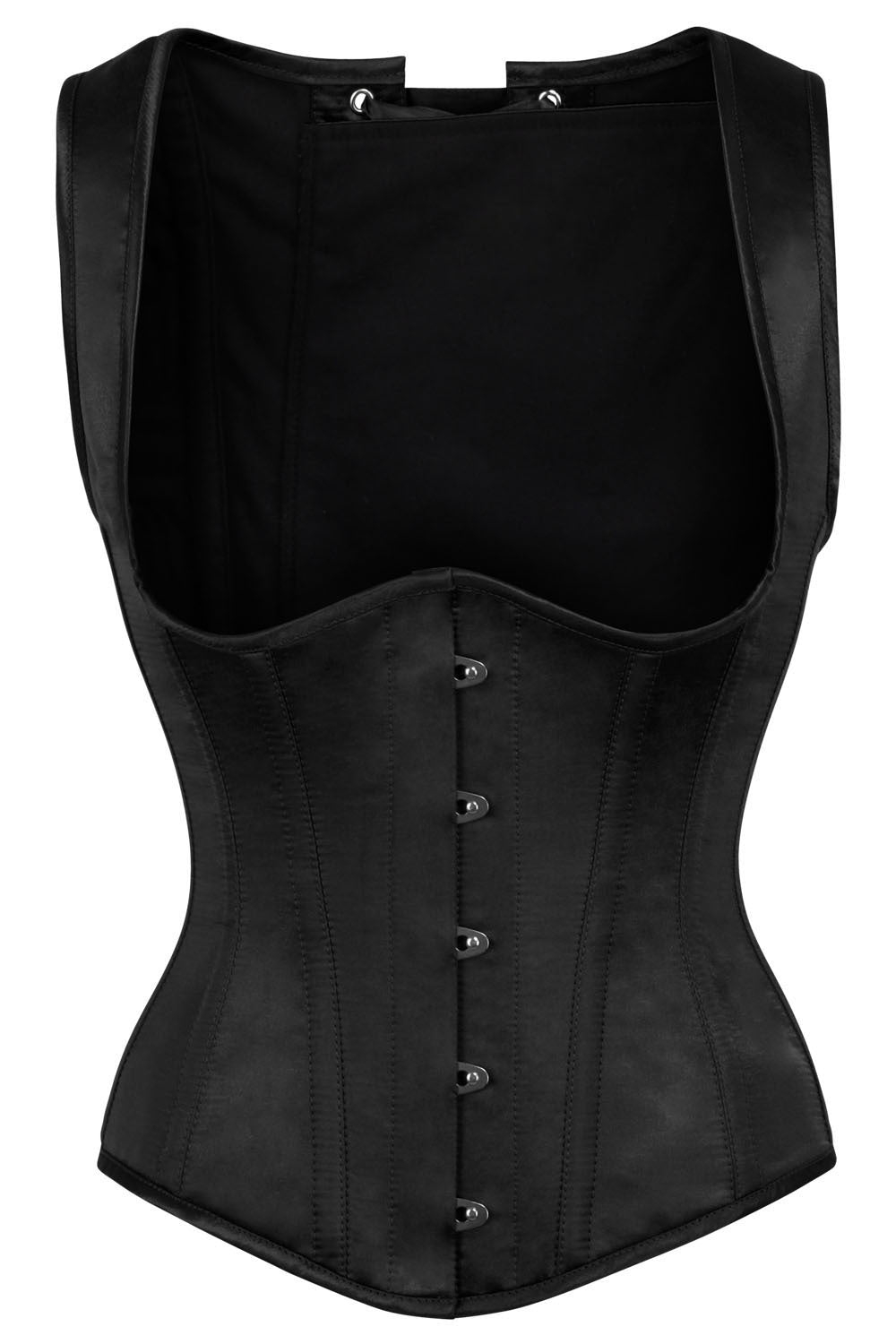 Danique Midnight Black High Back Underbust Corset with Straps