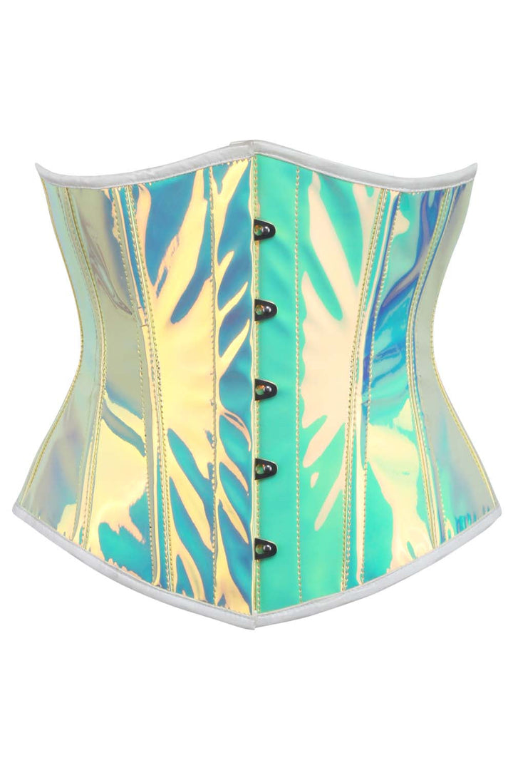 Iridescent Turquoise Hetty Underbust Corset