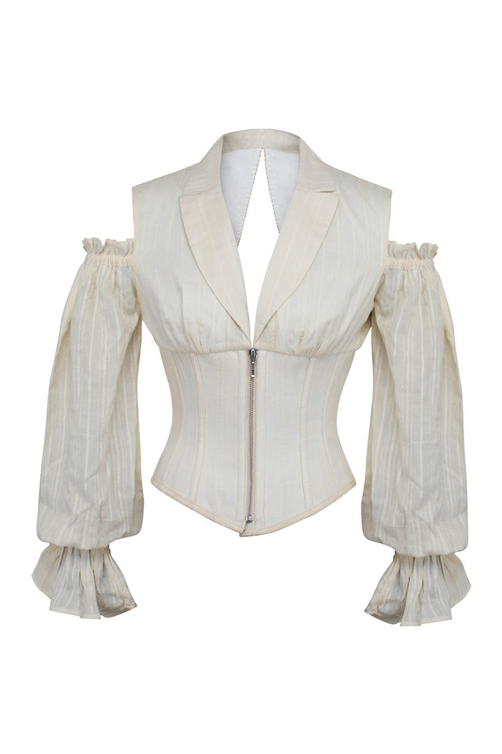Ivory Ivy Cold Shoulder Underbust Cotton Corset