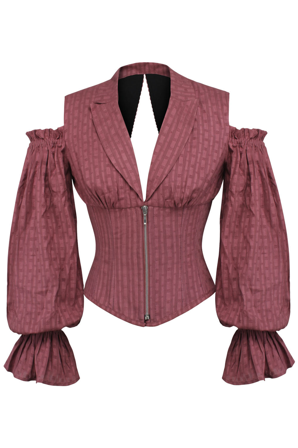 Dusty Rose Ivy Cold Shoulder Underbust Cotton Corset