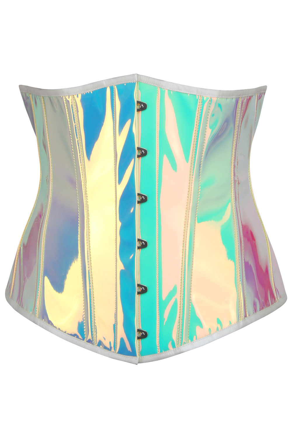 Rainbow Holographic Jolissa Underbust Corset