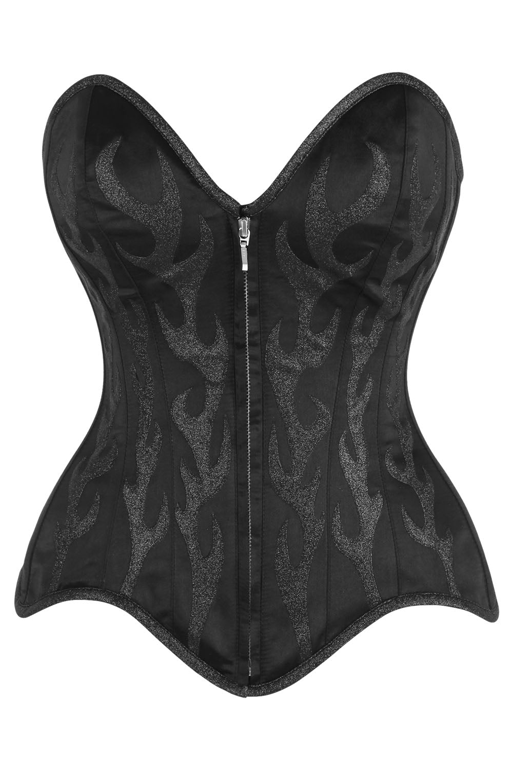 Jenalynn Black Satin with Glitter Overbust Corset